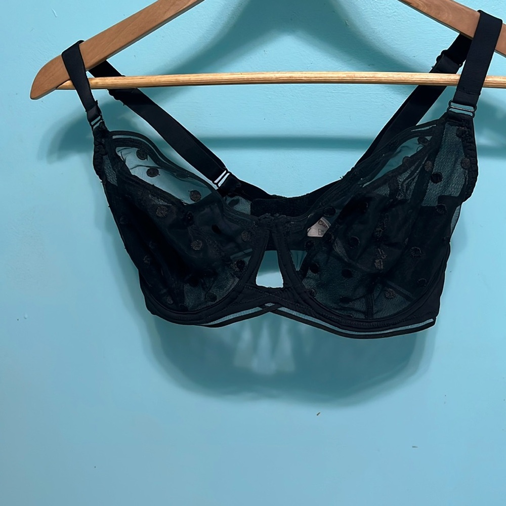 Sheer black bra.